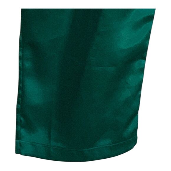 Delicates Pajama Set Womens LARGE Green Satin Long Sleeve Elastic Waist PJs - Picture 16 of 16